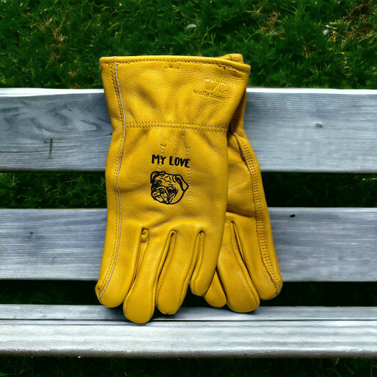 "My Love Pug" Custom Gloves Gloves Weaver Custom Engravings   
