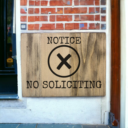 "No Soliciting" Custom Wood Sign Signs Weaver Custom Engravings   