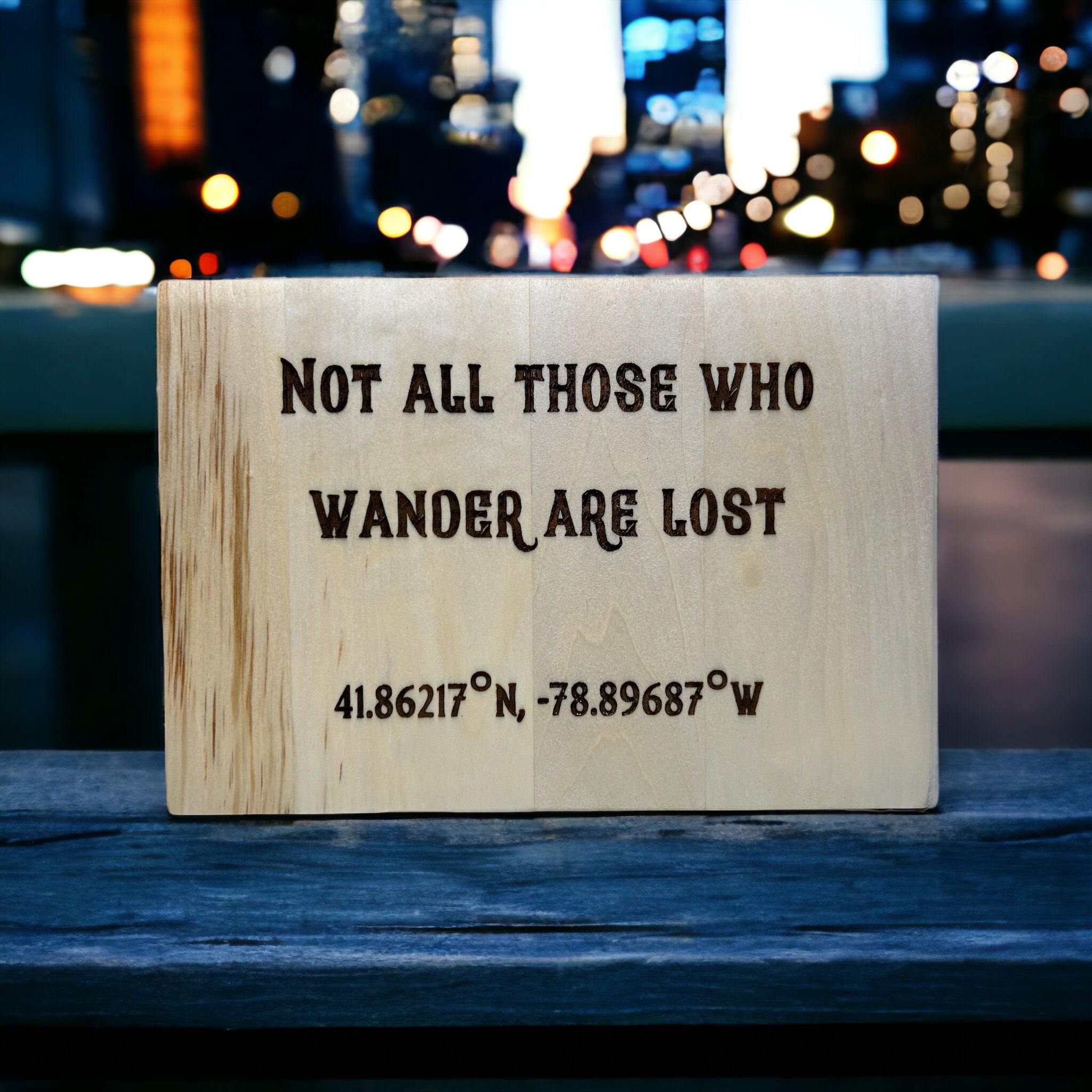 Personalized Wanderlust Wood Sign with Latitude and Longitude ...