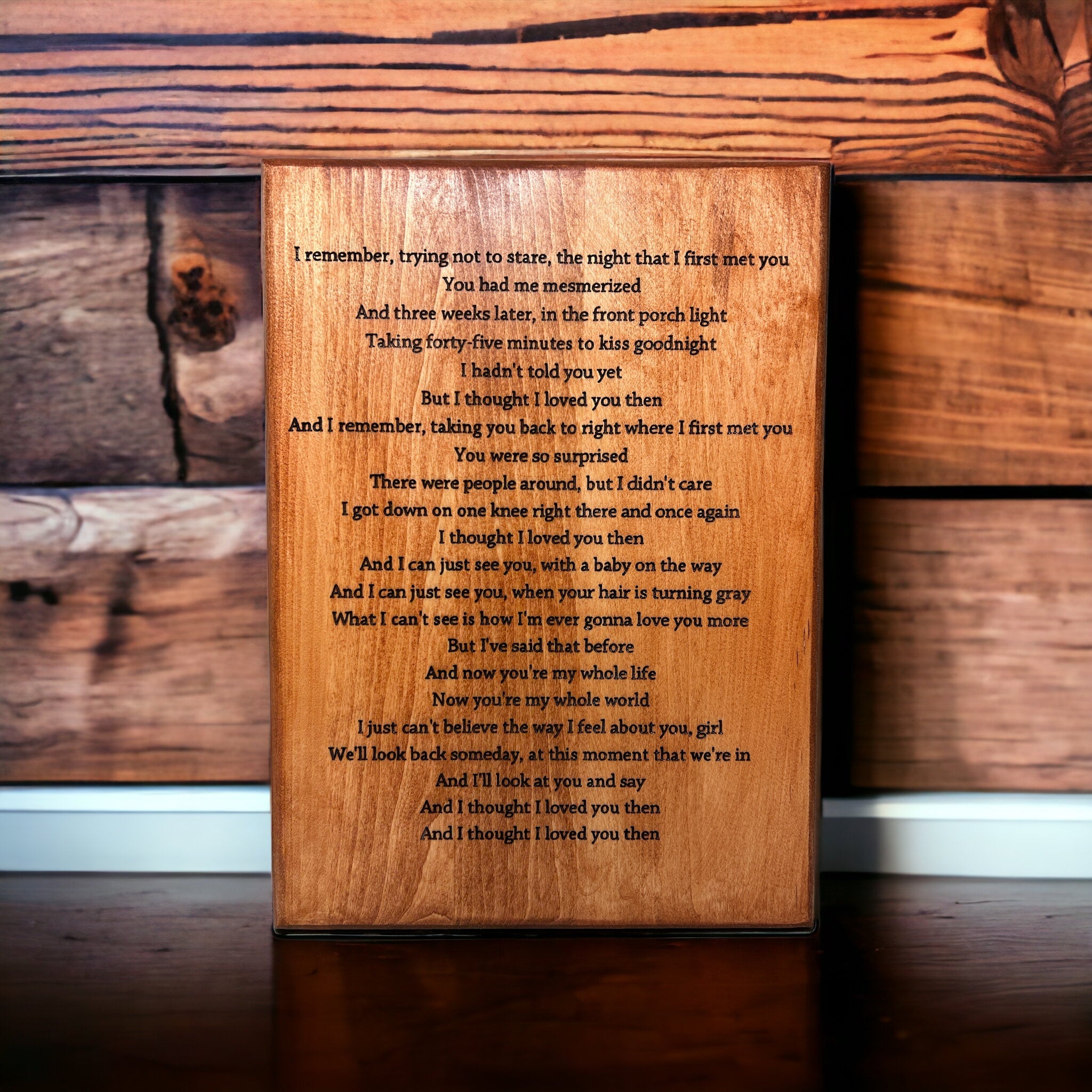 Personalized couples plaque - Laser engraved - - Anniversary - Valentine's  day - Custom message - poem - song