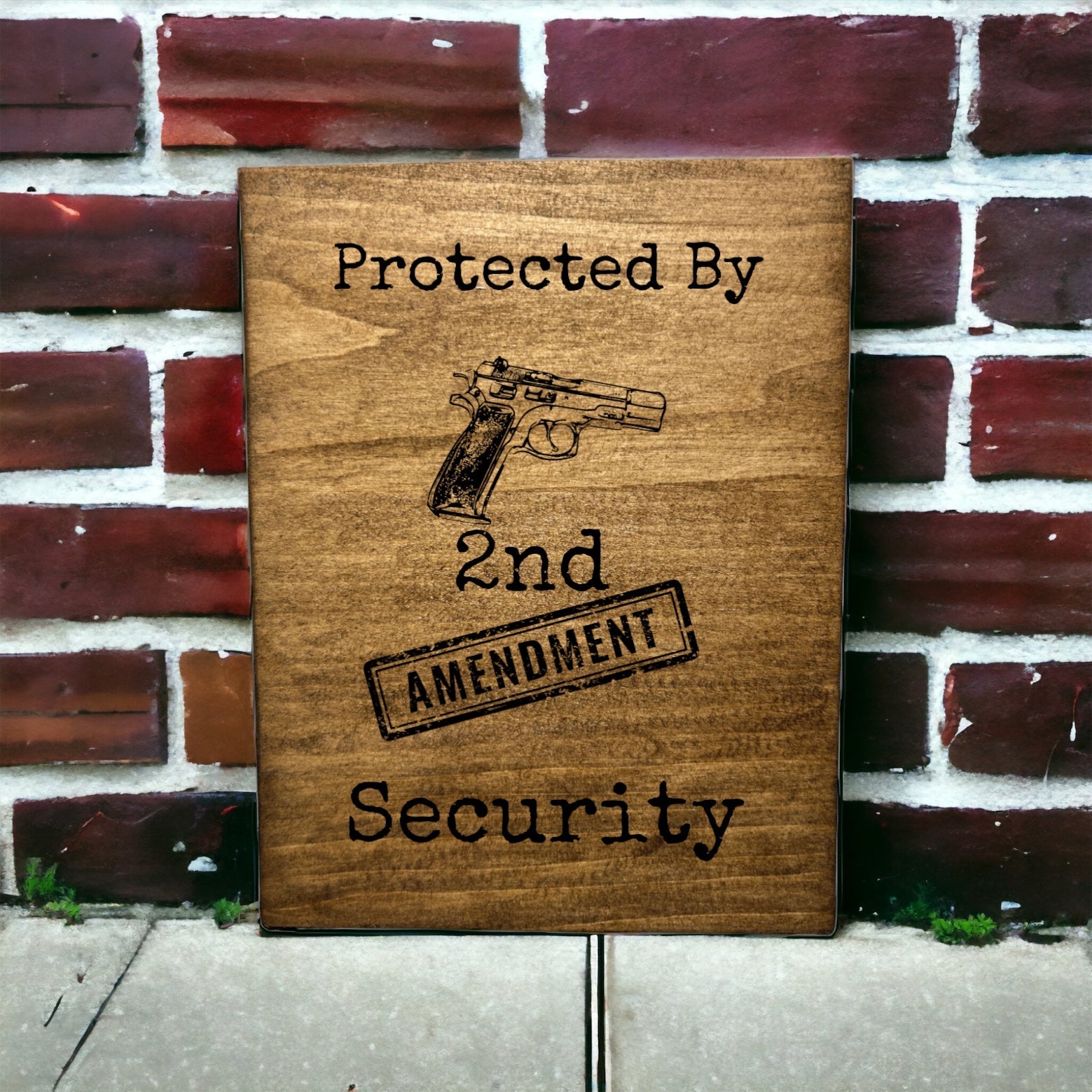 "Protected By 2nd Amendment Security" Custom Sign Signs Weaver Custom Engravings   