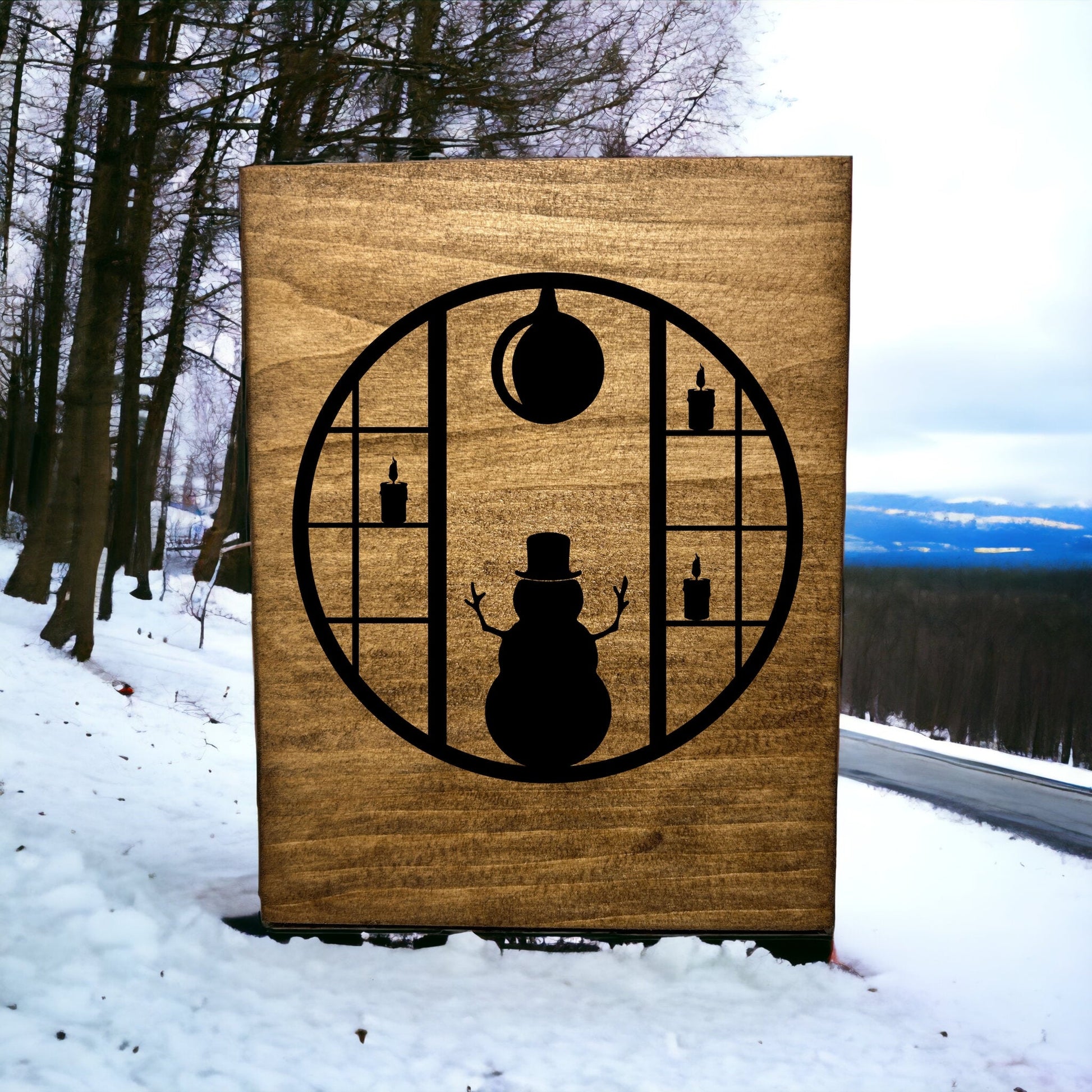 "Snowman" Custom Wood Sign Signs Weaver Custom Engravings   