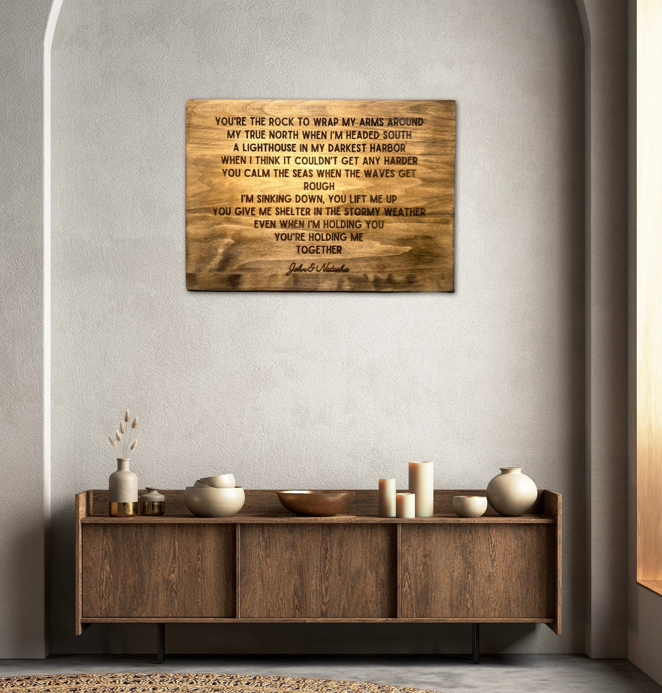 Song Lyrics Engraved On A Custom Wood Sign | Weaver Custom Engravings