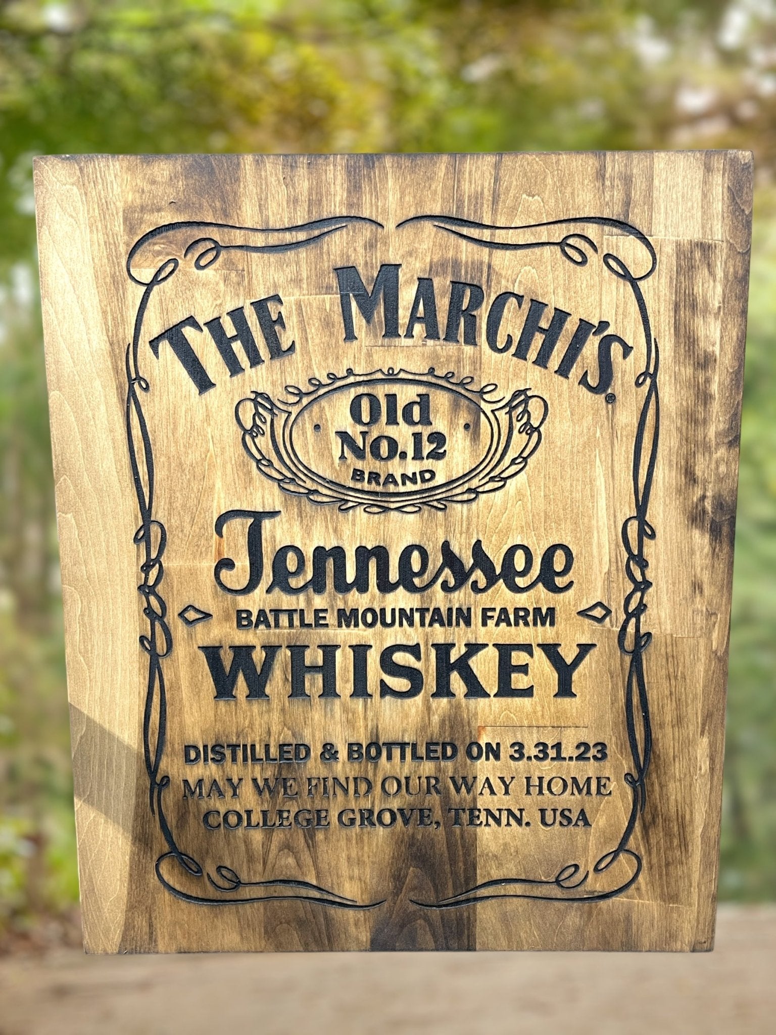 "Tennessee Whiskey" Custom Sign Signs Weaver Custom Engravings   