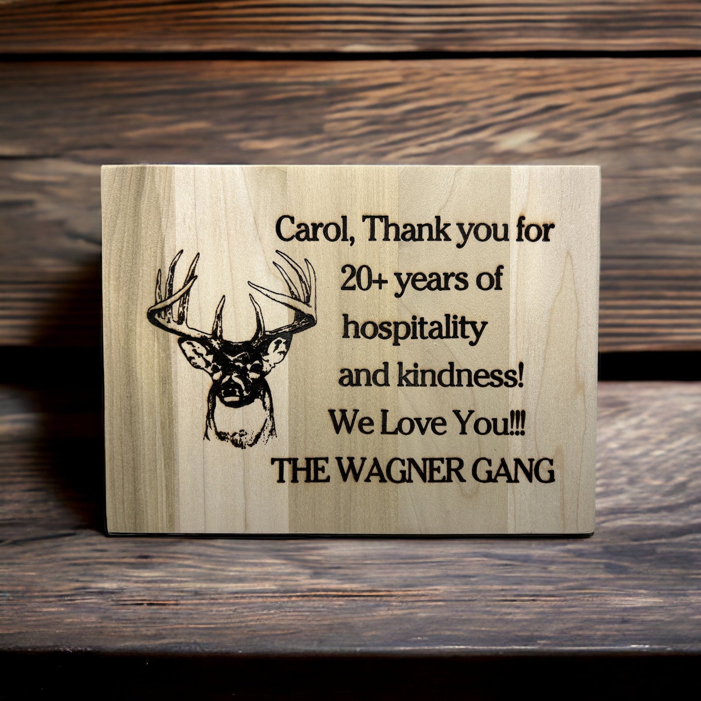 "Thank You" Custom Wood Sign Signs Weaver Custom Engravings   