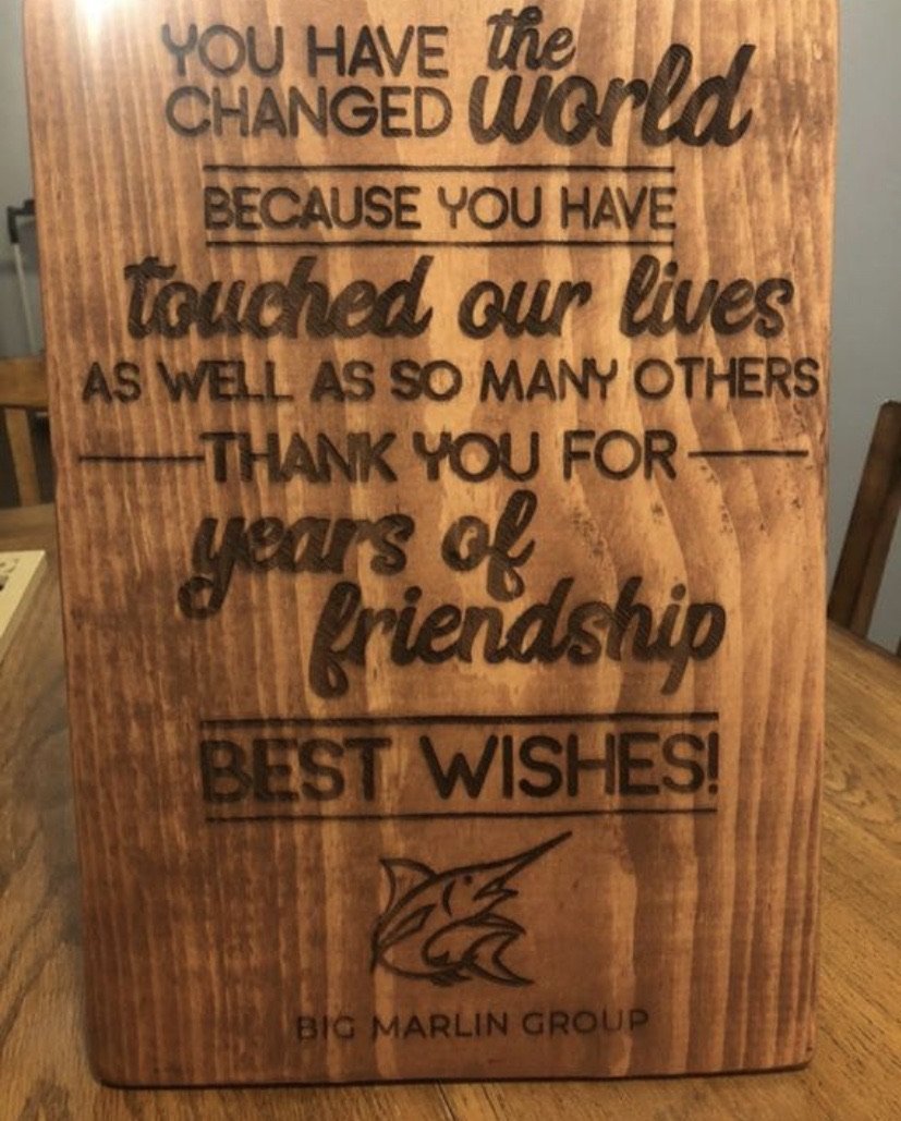 Thank You Gift - Customized Wood Sign Signs Weaver Custom Engravings Default Title  