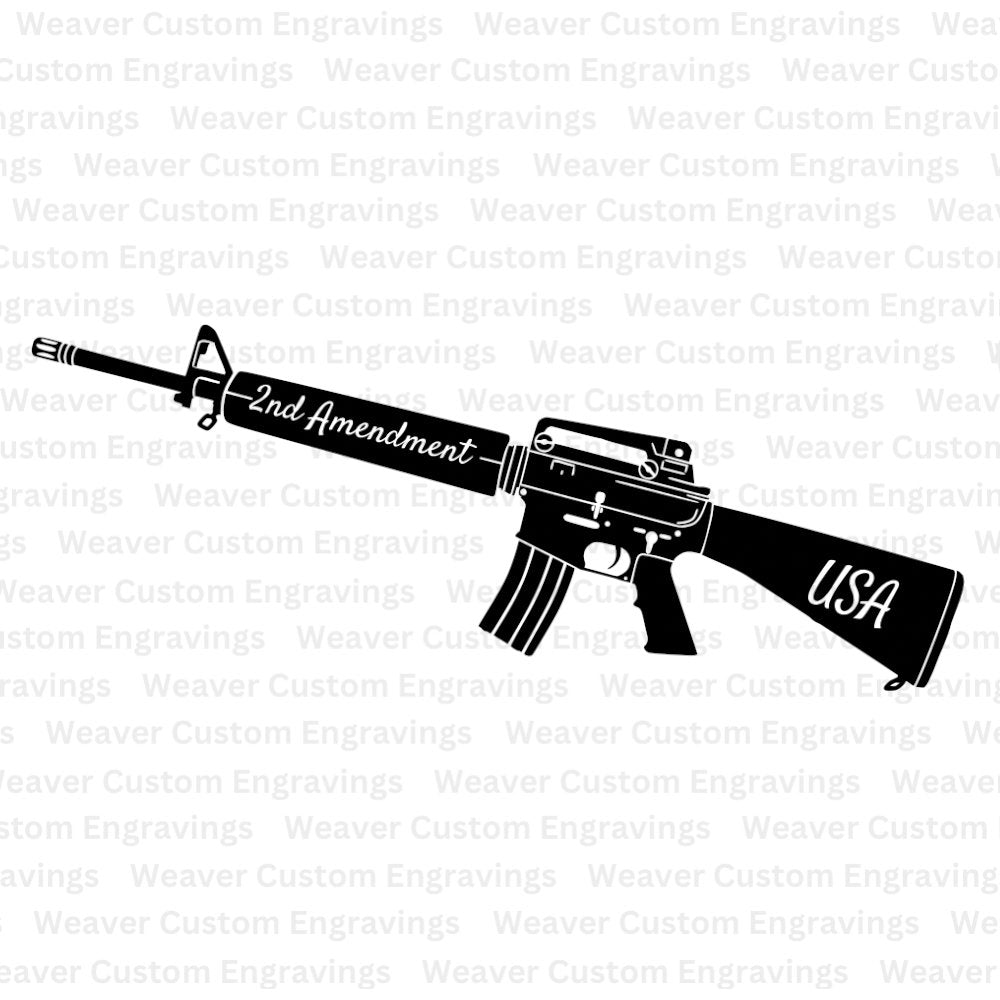 USA 2nd Amendment Rights Rifle (Digital Download) Digital Artwork Weaver Custom Engravings Digital Downloads   