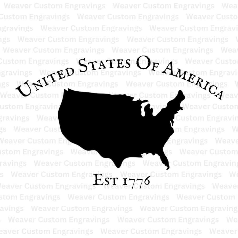 USA Map With Established Date 1776 (Digital Download) Digital Artwork Weaver Custom Engravings Digital Downloads   
