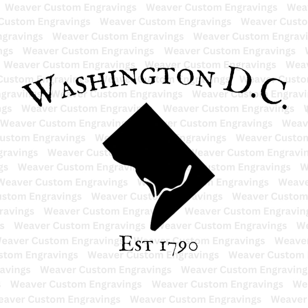 Washington D.C. Silhouette Established In 1790 (Digital Download) Digital Artwork Weaver Custom Engravings Digital Downloads   