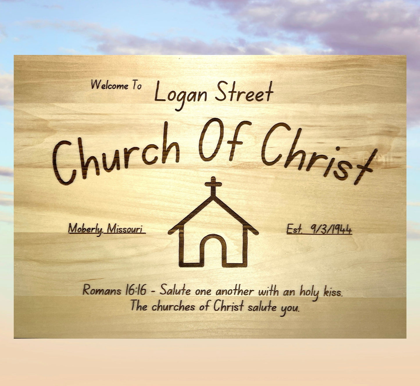 "Welcome To Our Church" Custom Sign Signs Weaver Custom Engravings   