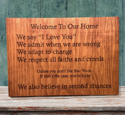 "Welcome To Our Home" Custom Sign Signs Weaver Custom Engravings Default Title  